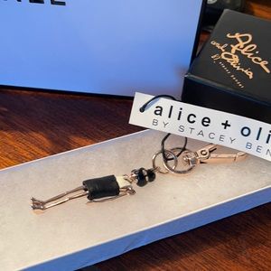 Alice & Olivia Stacey Bender rose gold keychain